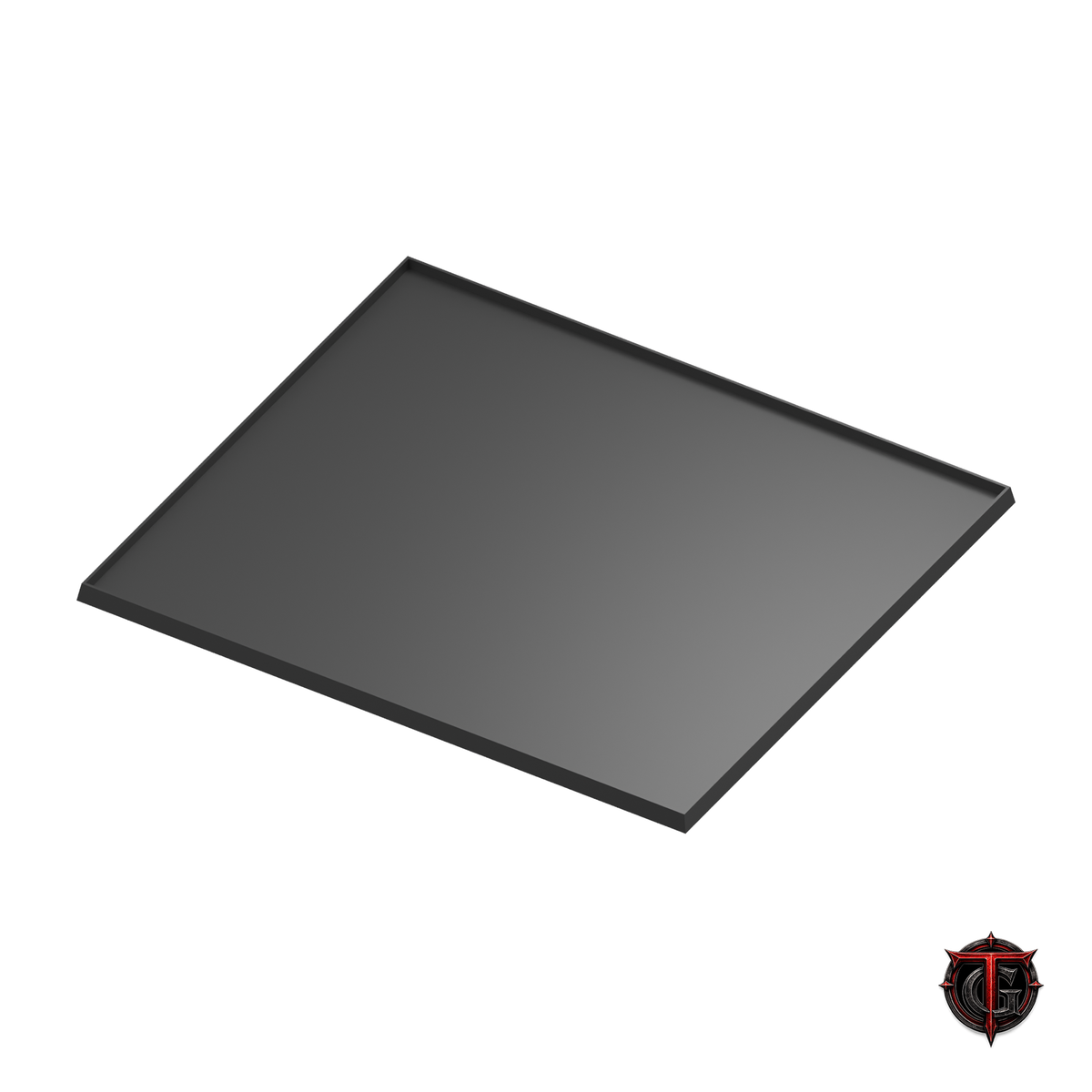 Black 25mm square-base movement tray in a 8x7 formation, 200x175mm nominal footprint.