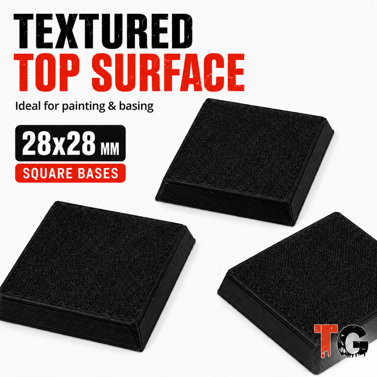 28mm Beveled Square Bases