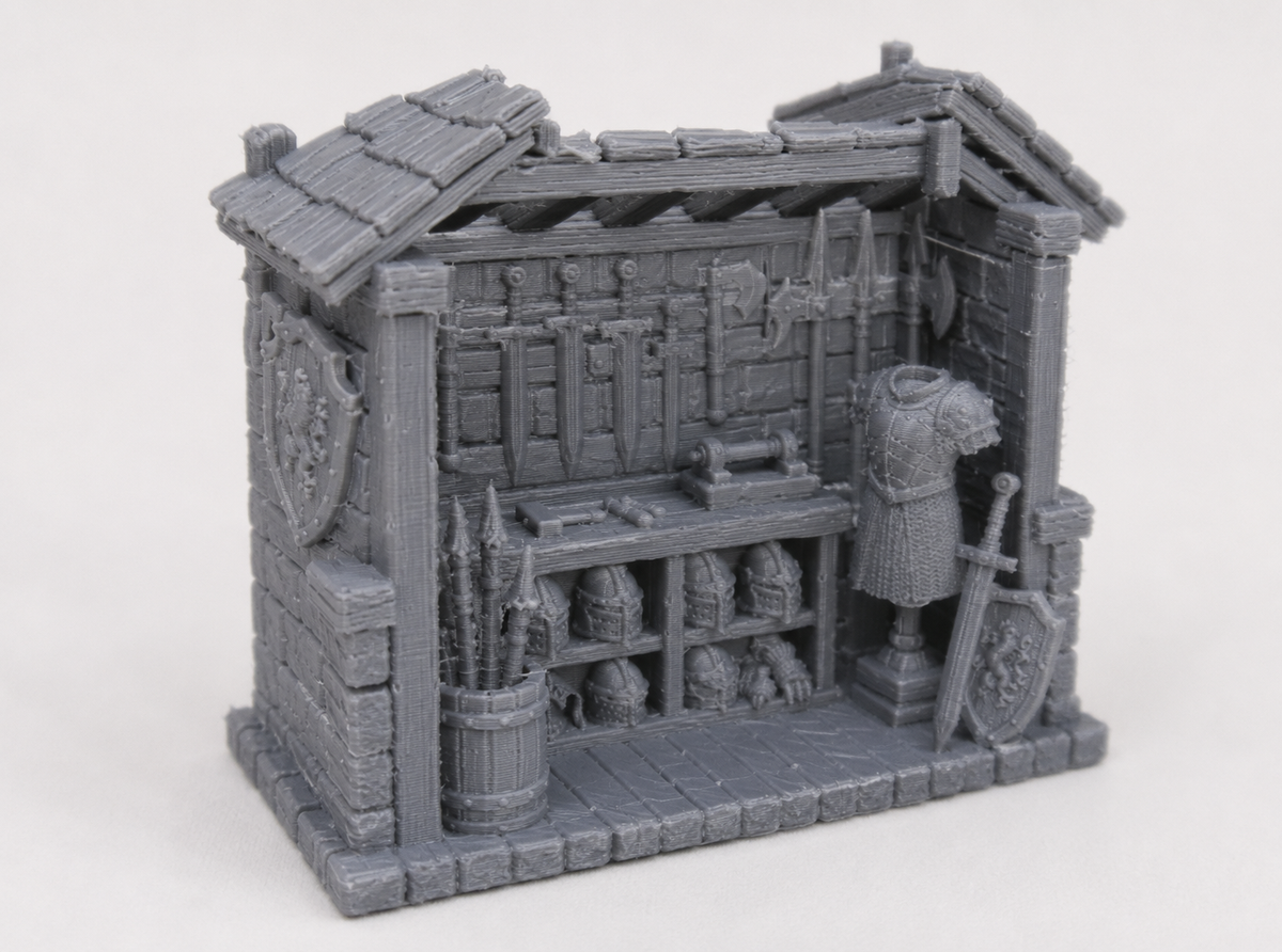 Armourer's workshop shed, detail view