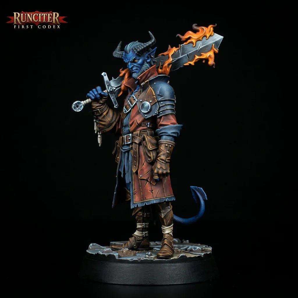 Rhys, the Everburning · Male Tiefling Fighter