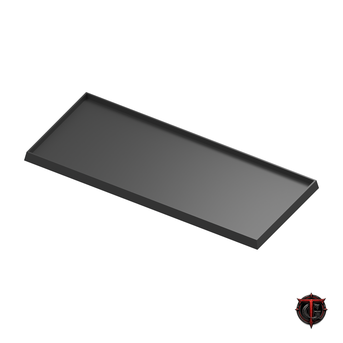 Black 30mm square-base movement tray in a 5x2 formation, 150x60mm nominal footprint.