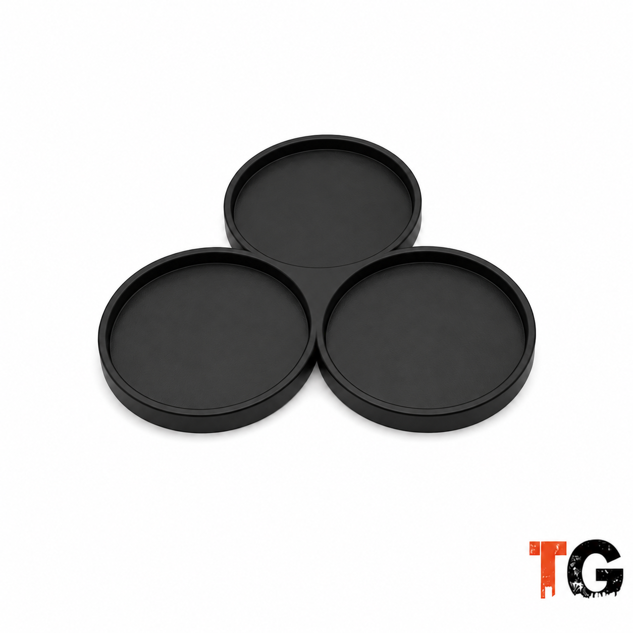 32mm movement tray with 3 slots for 32mm round bases in a triangle formation, matte black