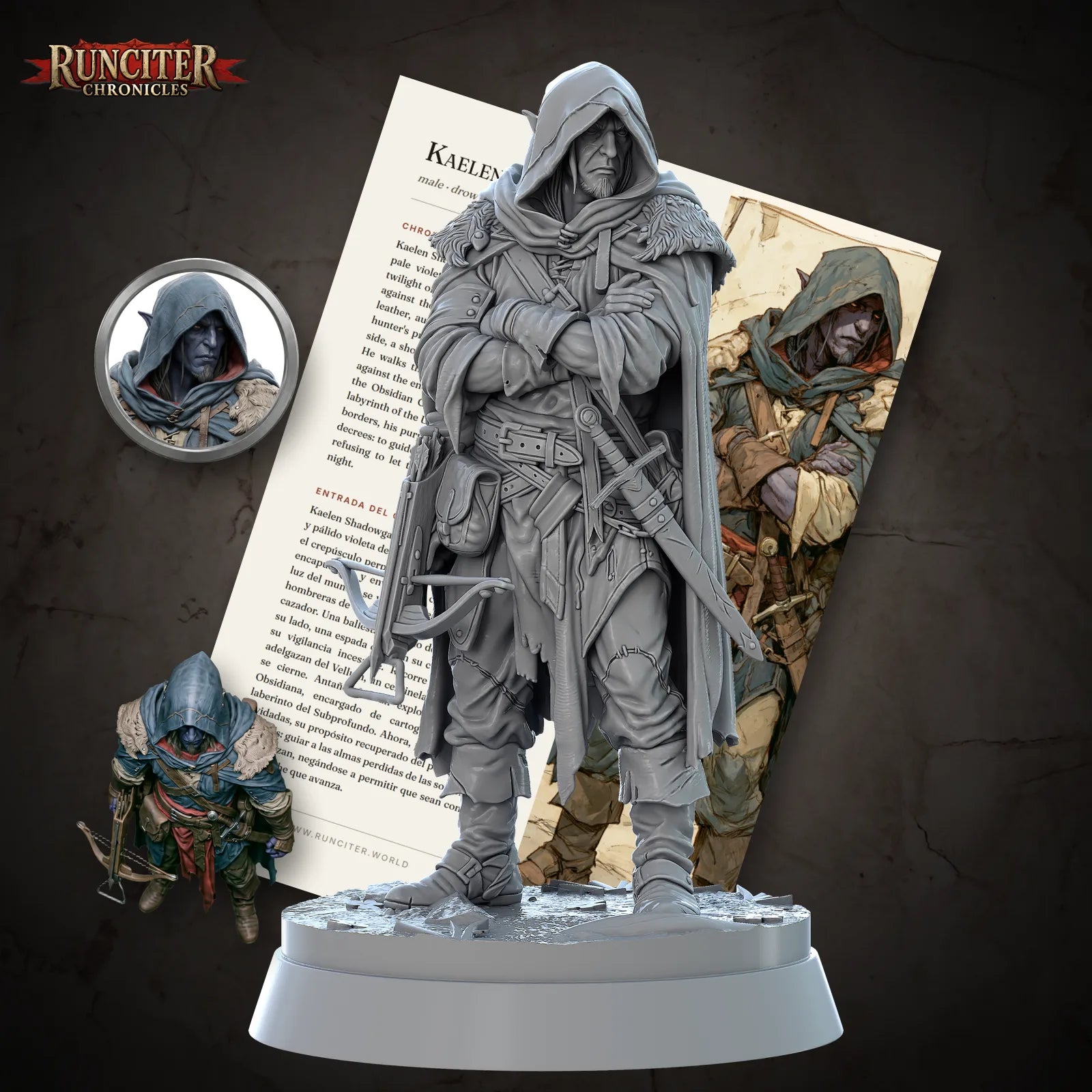Kaelen Shadowgale · Male Drow Ranger