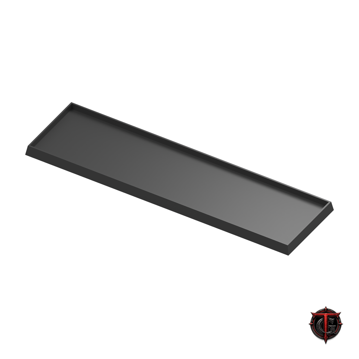 Black 40mm square-base movement tray in a 4x1 formation, 160x40mm nominal footprint.