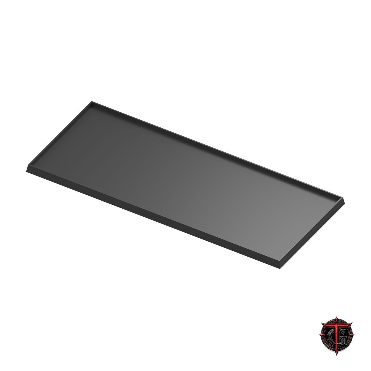 Black 40mm square-base movement tray in a 5x2 formation, 200x80mm nominal footprint.