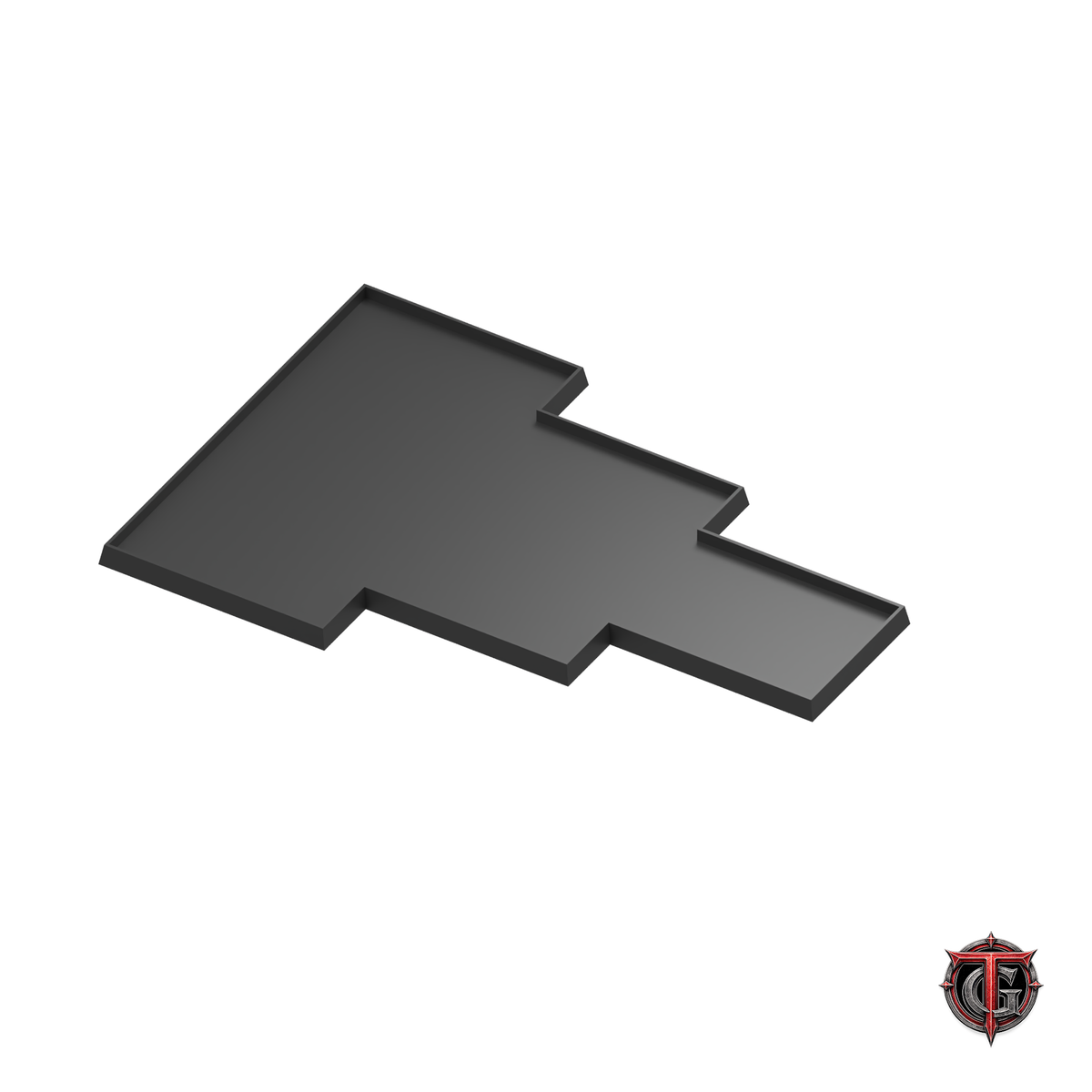 Black 3-rank lance formation tray for 6 models on 40 × 60 mm bases, with Terrain Genesis logo.