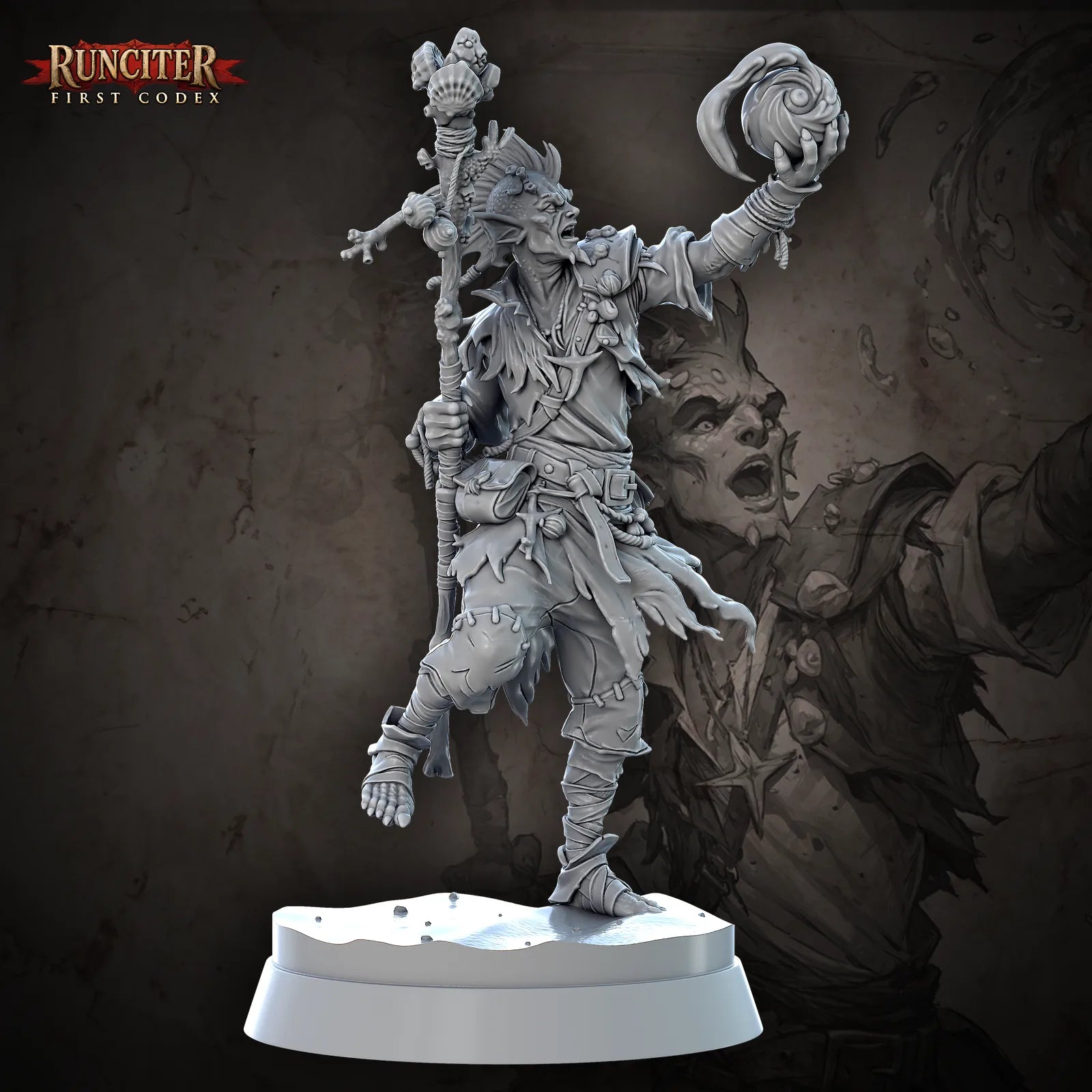 Coralis Tidebinder · Male Genasi Druid