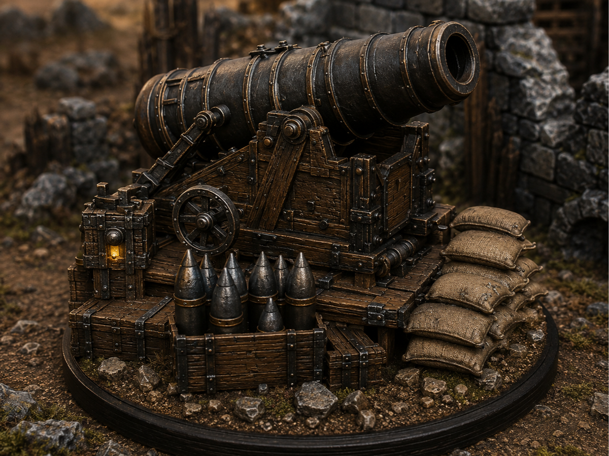 Artillery piece terrain, 32mm, unpainted resin