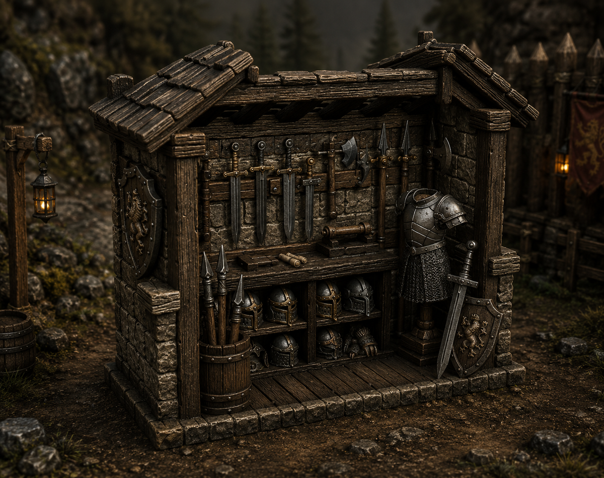 Armourer's workshop shed, alternate view