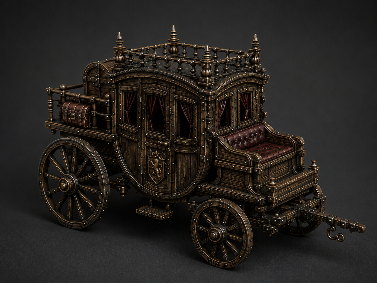 Carriage wagon terrain, 32mm, unpainted resin