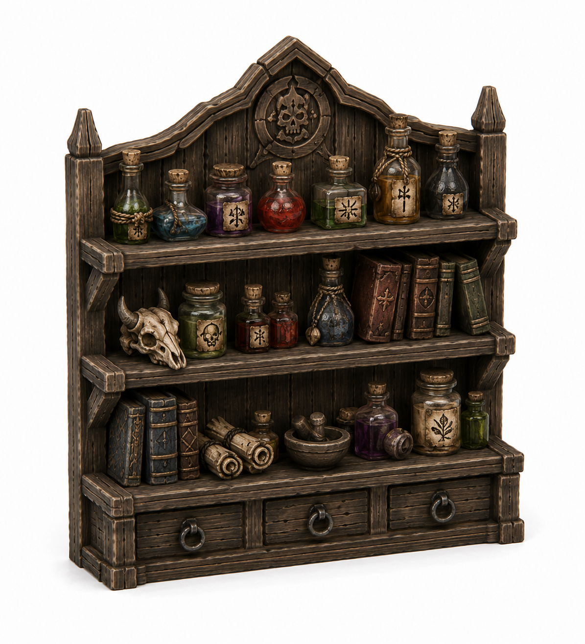 Bookshelves terrain, final view