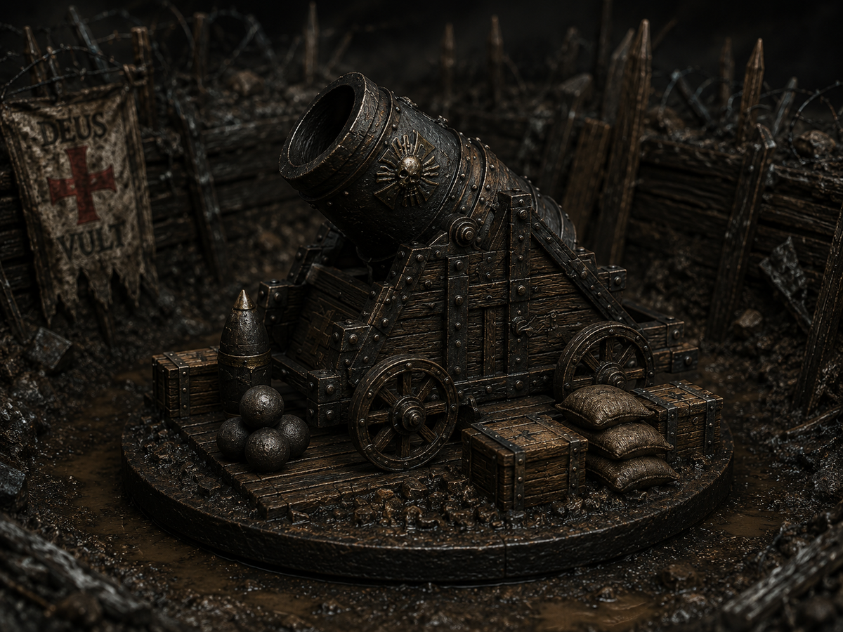 Medieval mortar terrain, 32mm, unpainted resin