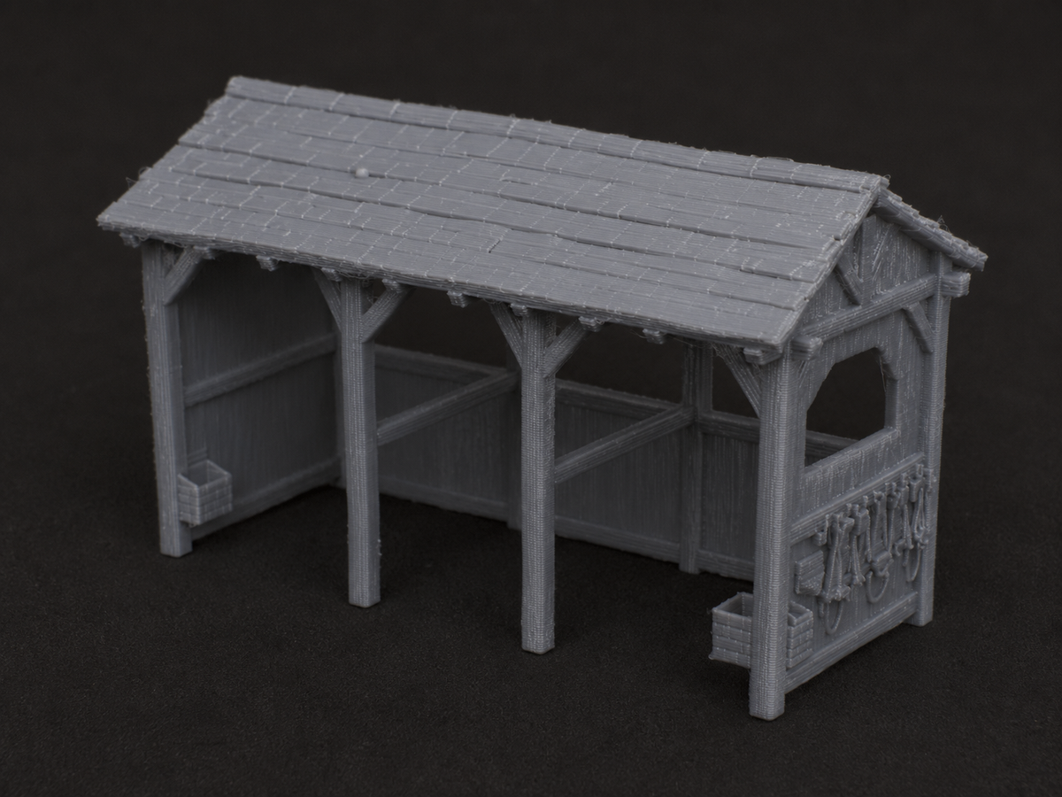 Horse stable terrain, detail view