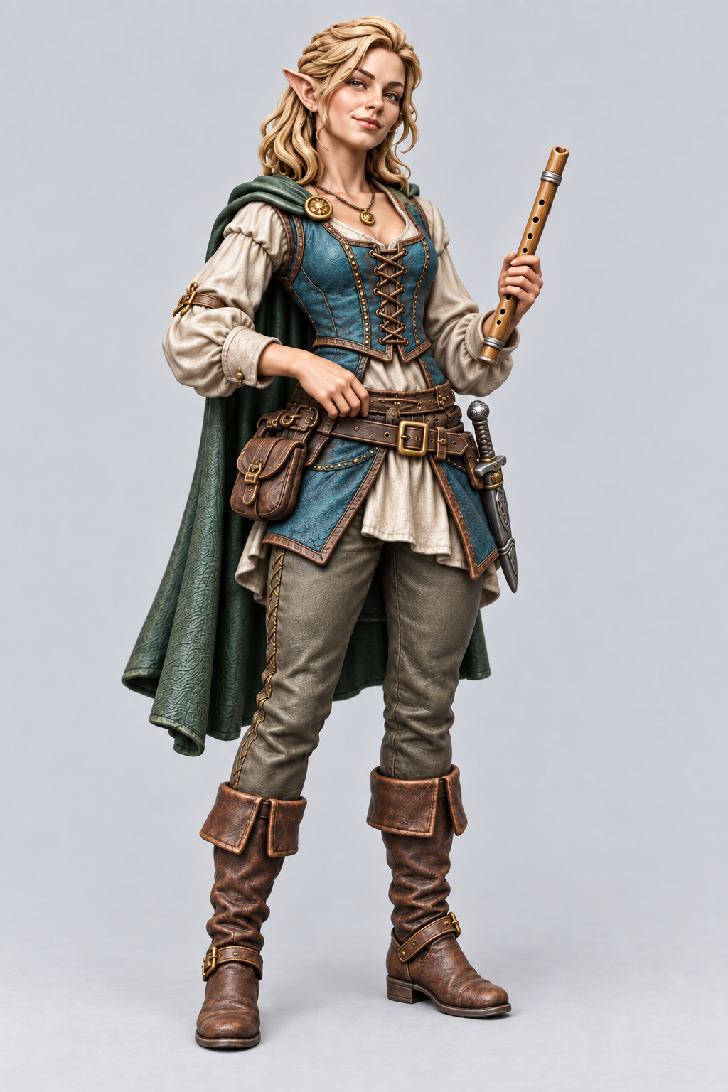 Painted Cassia female half elf bard without base; supplied unpainted