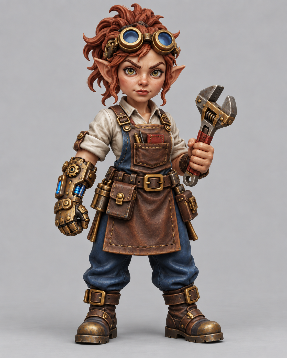 Painted gnome artificer miniature, front view