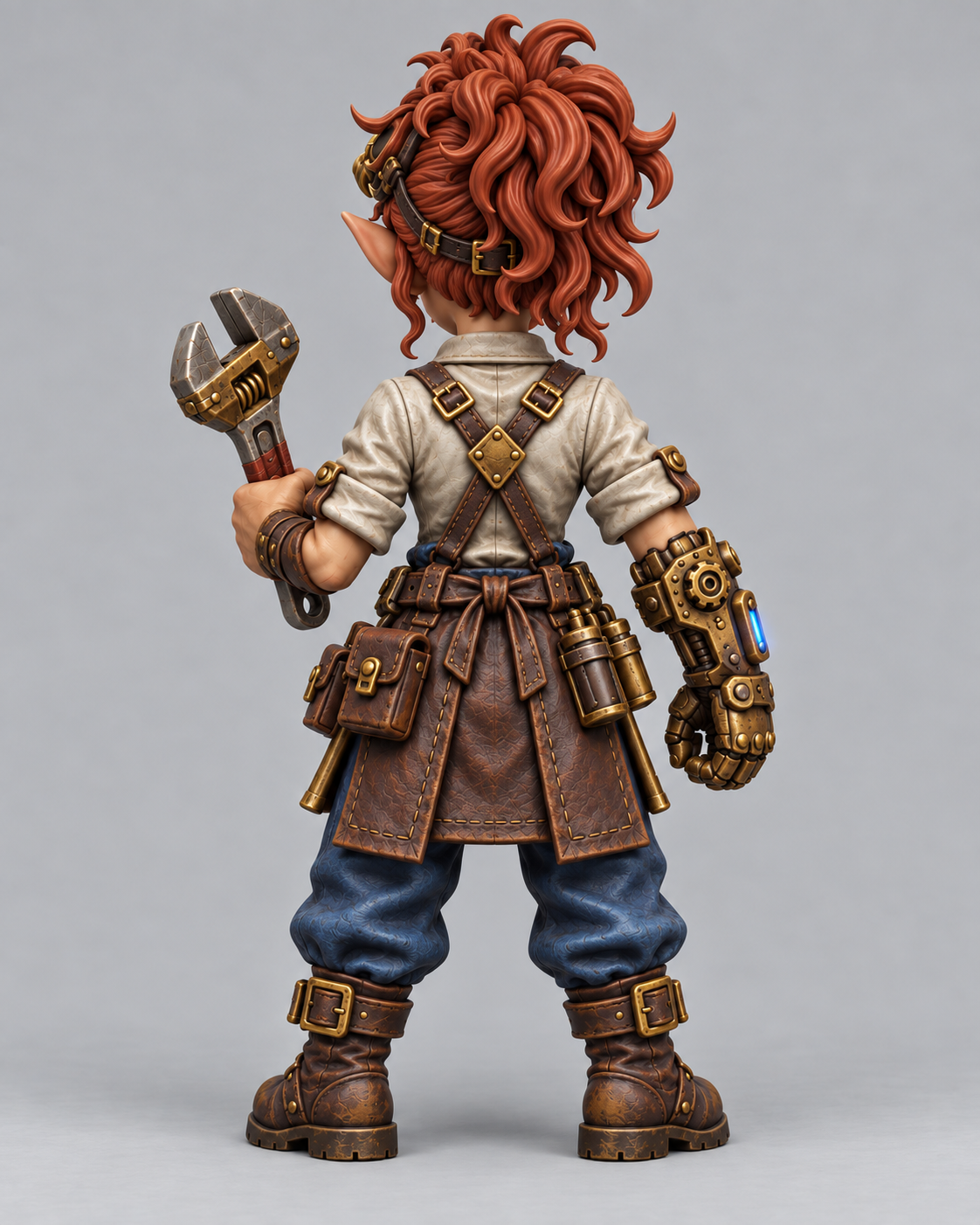 Painted gnome artificer miniature, rear view
