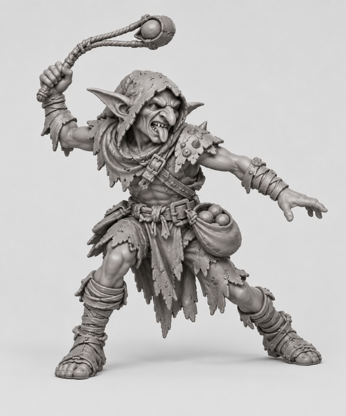 Original approved gray Goblin Slinger sculpt reference.