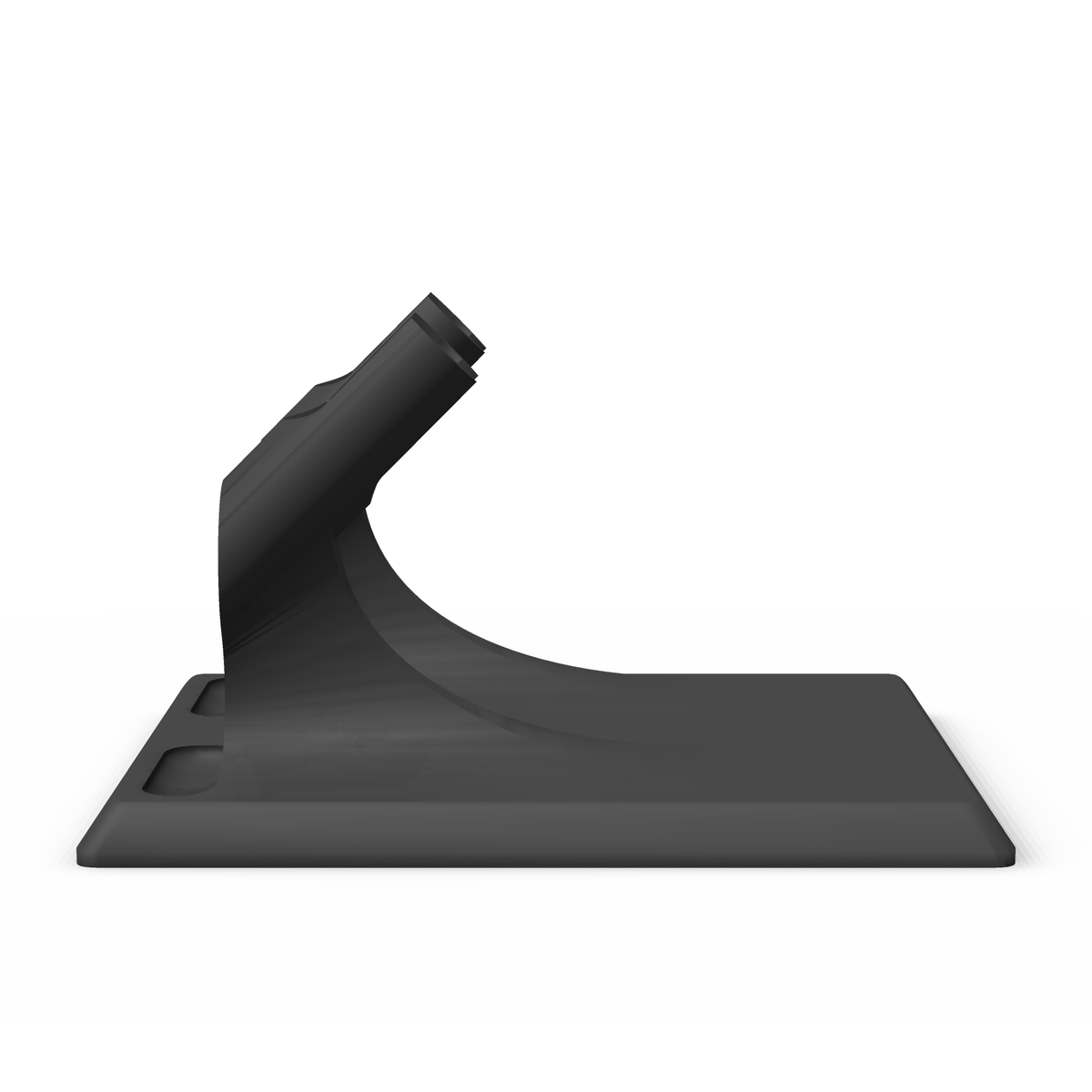 Side profile of the two airbrush stand showing the 30 degree cradle angle