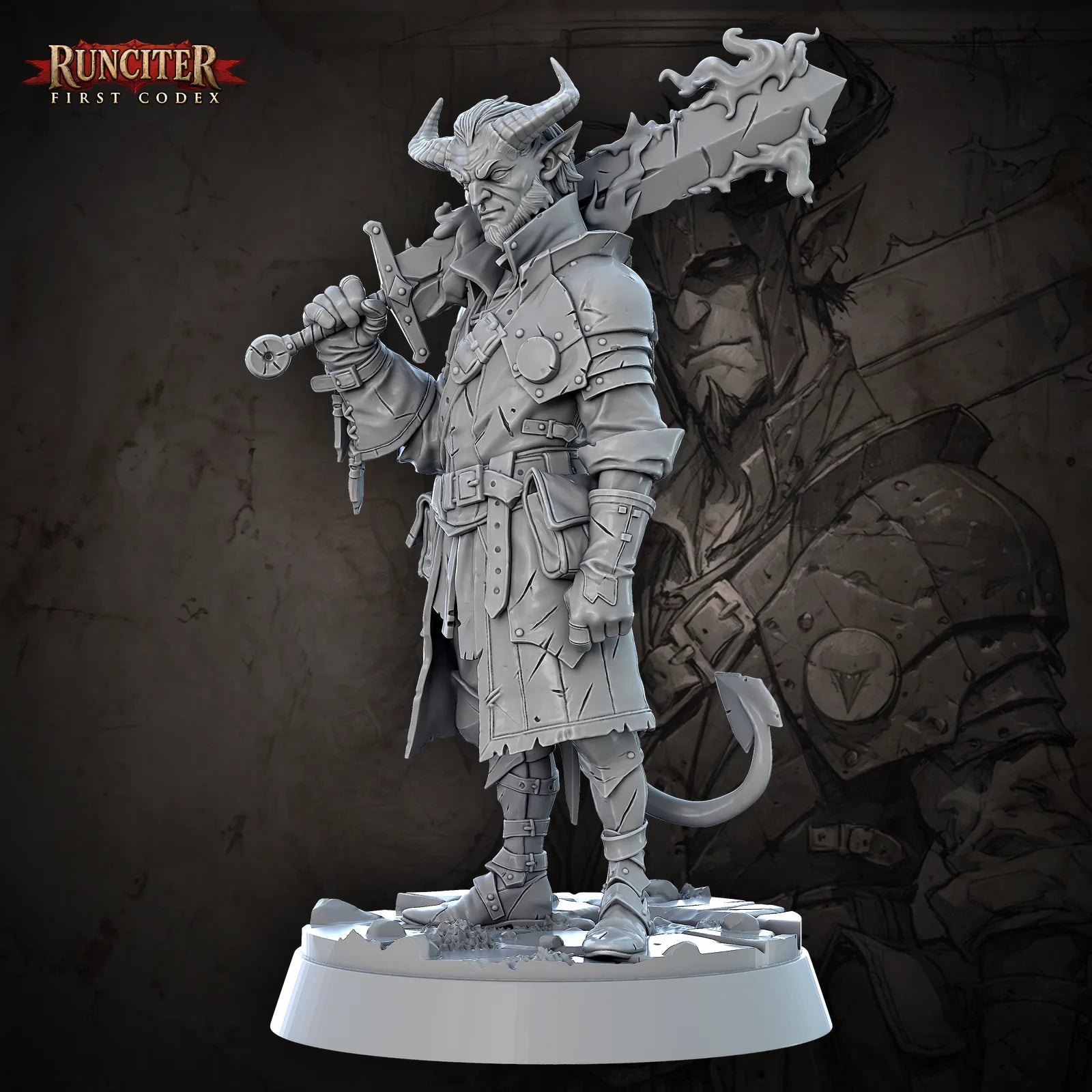 Rhys, the Everburning · Male Tiefling Fighter