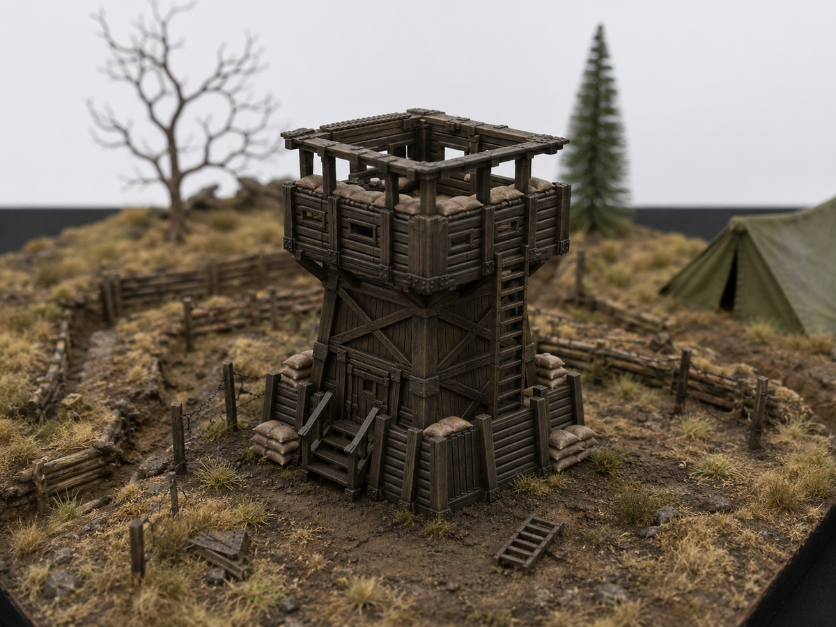 Watch tower terrain, 32mm, unpainted resin
