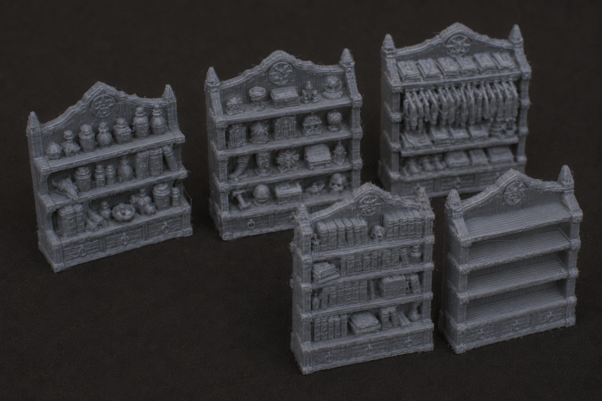 Bookshelves terrain, detail view