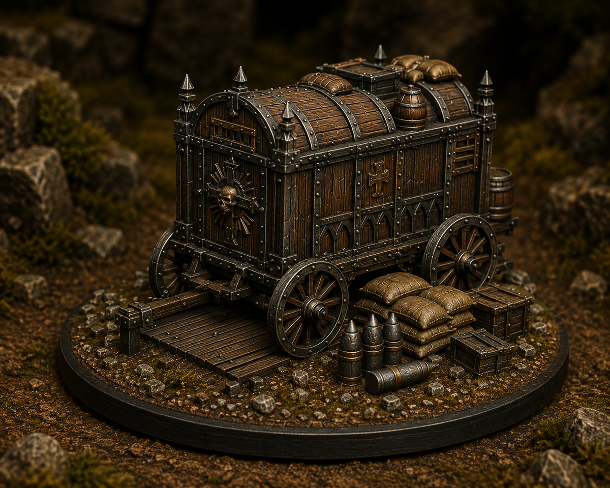 Medieval wagon, alternate view