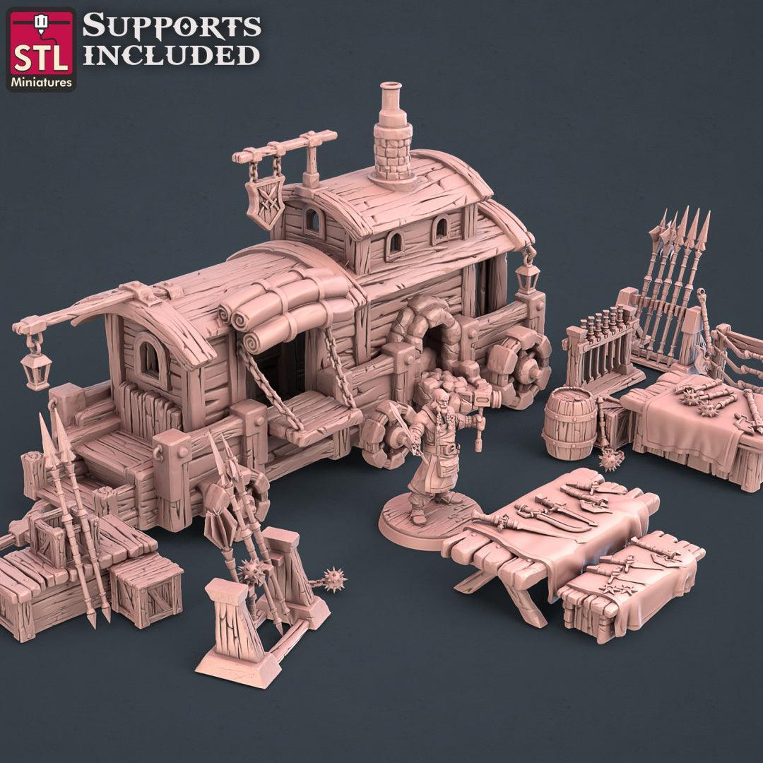 Blacksmith Weapon Store Set 3D printed 28mm terrain