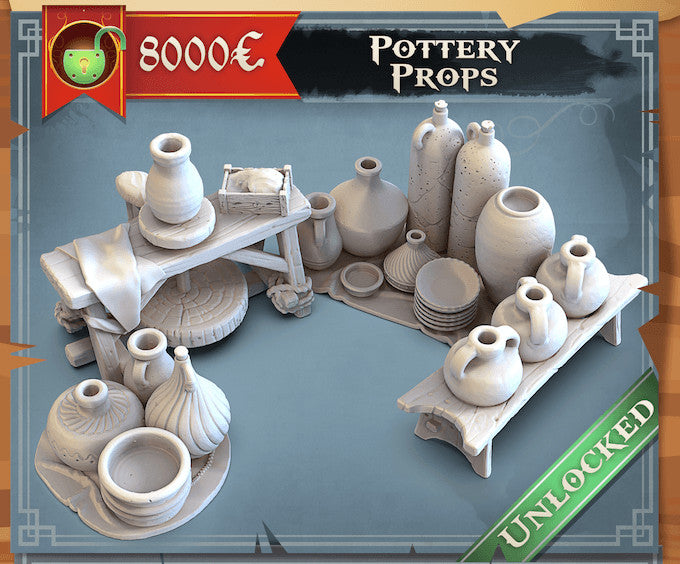Pottery props 28mm resin tabletop scenery