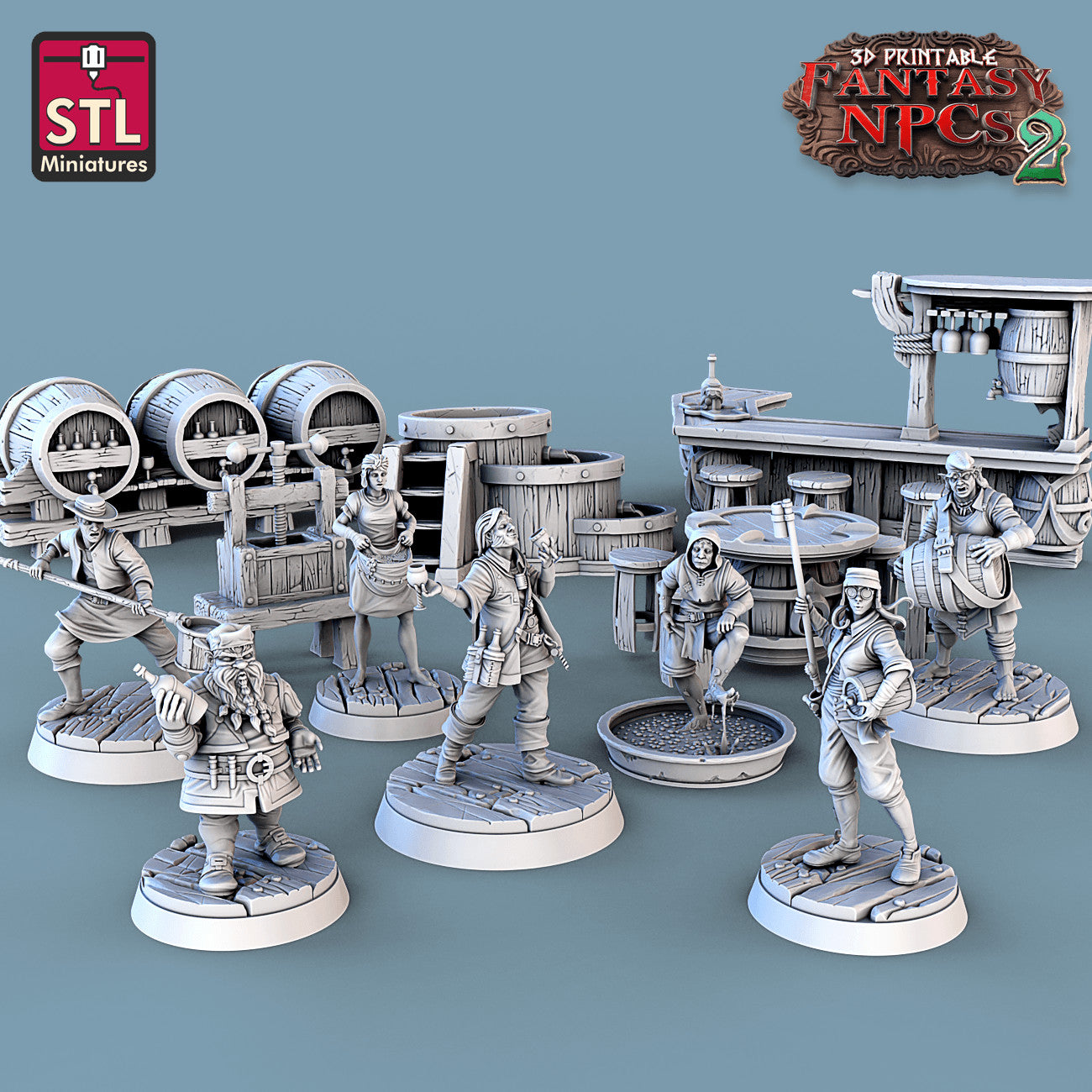 Winemakers Set 3D printed 28mm miniature terrain