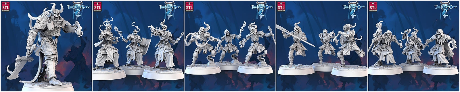 Burning Skeletons 28mm resin miniature set
