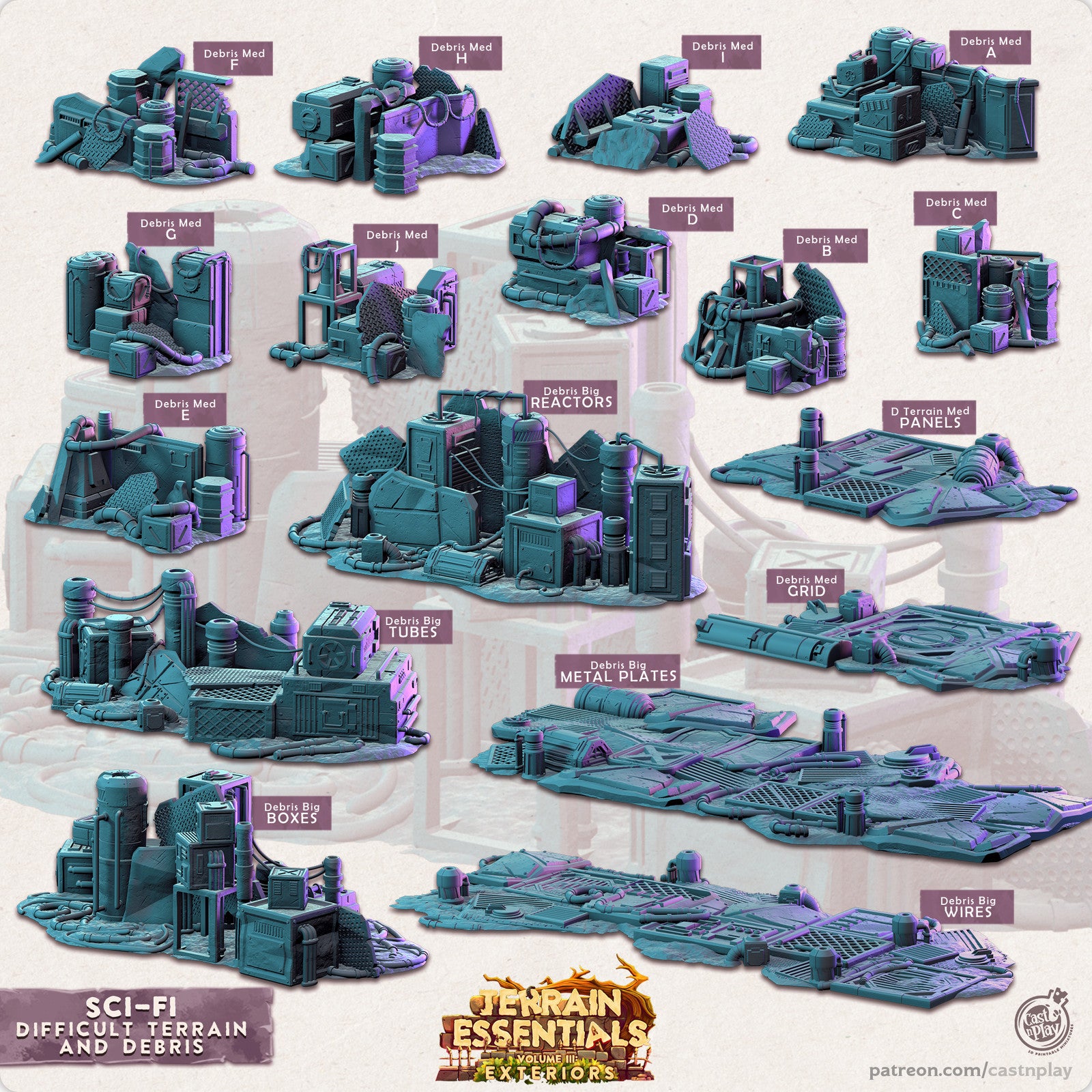 Difficult Terrain and Debris Sci-Fi City Set