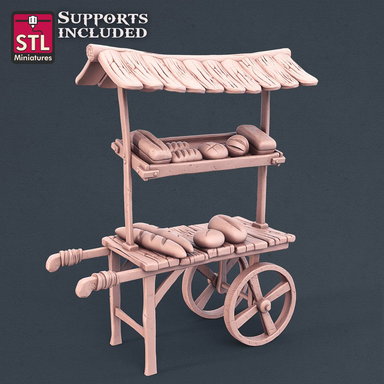 Bakery cart and table miniatures