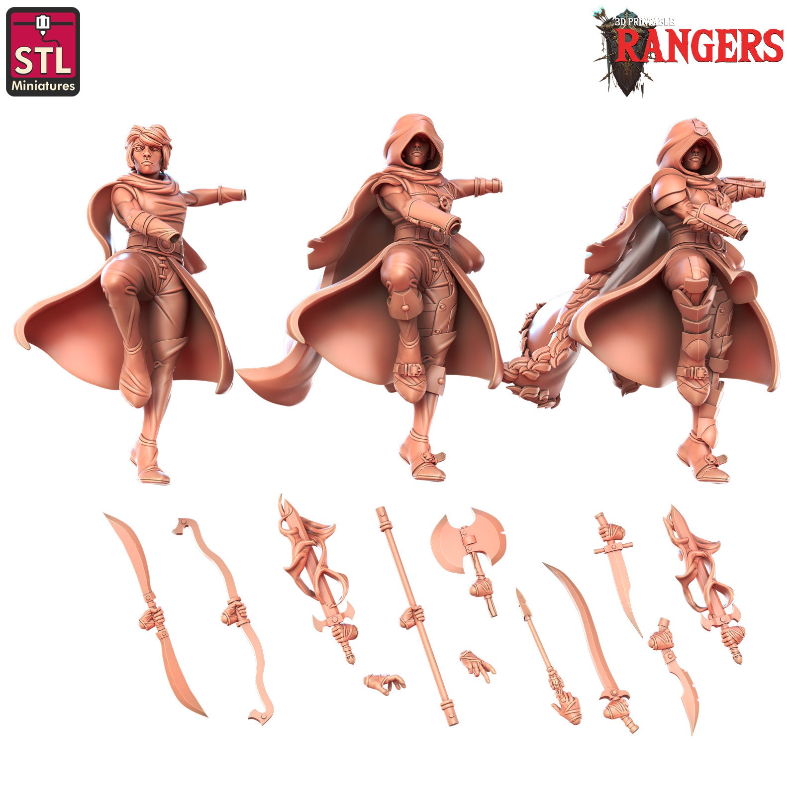 Elf female ranger 28mm resin miniature