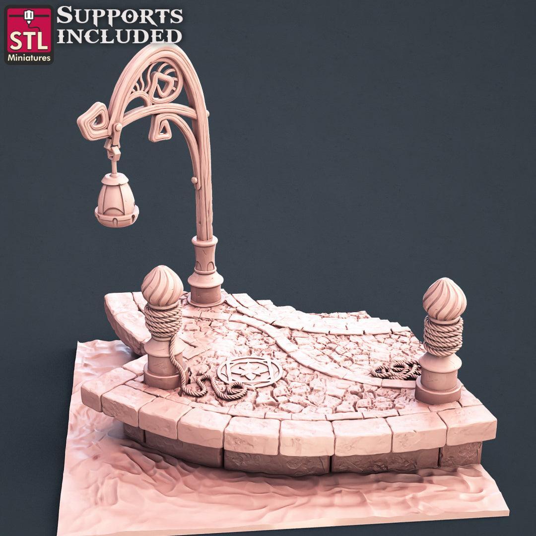 Elven dock and bridge terrain pieces