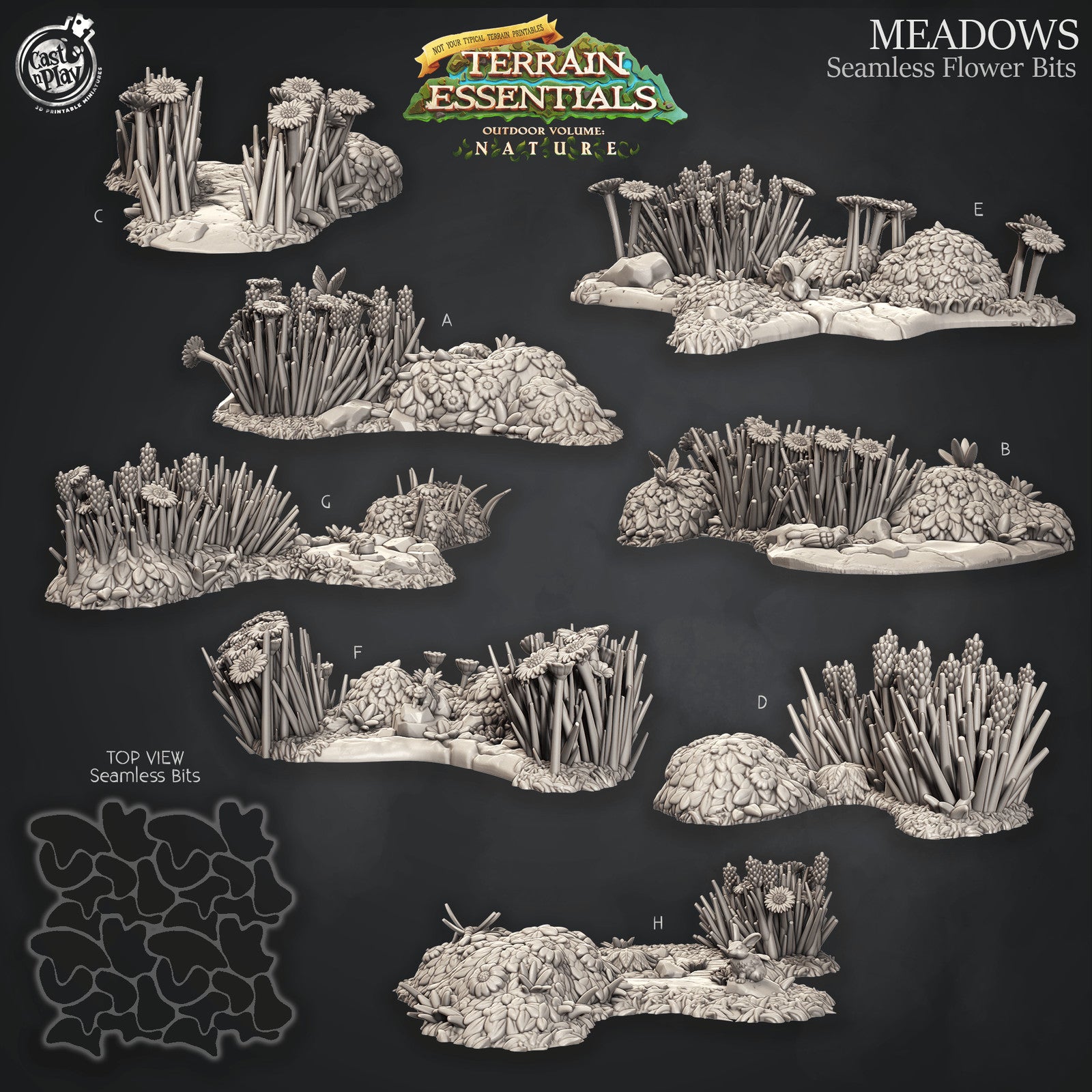 Nature Meadows Seamless Flower Bits