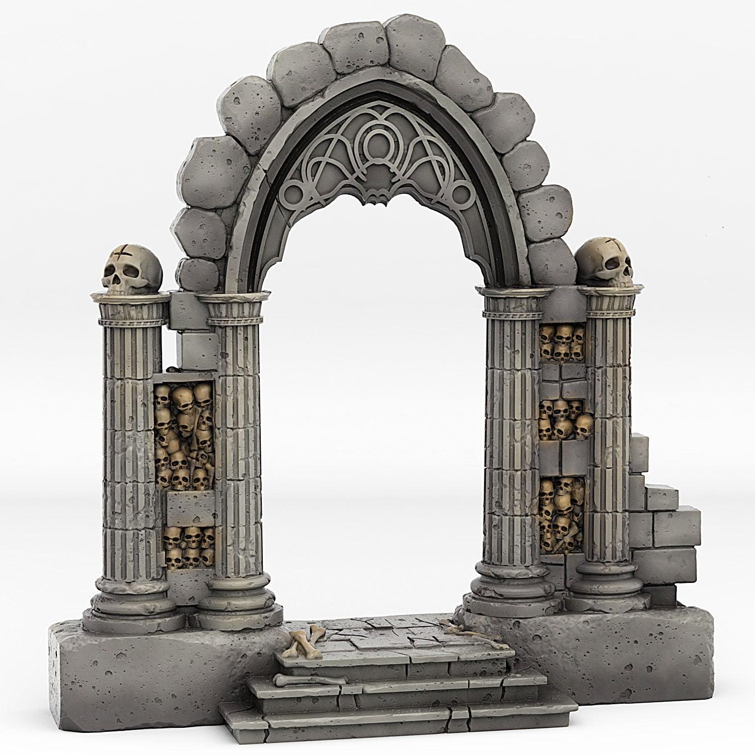 Catacomb Portal With Its Ghost Skulls