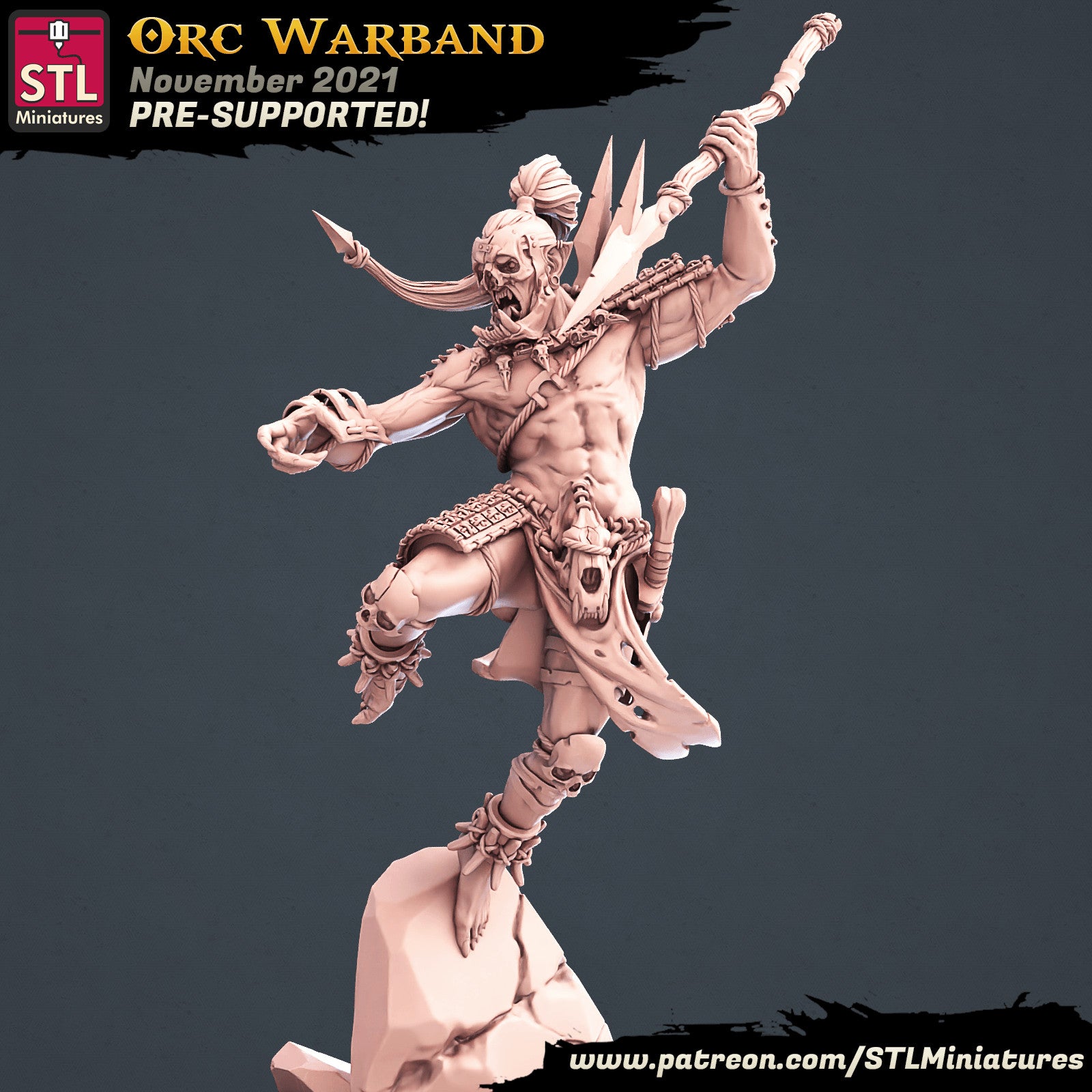 Female orc warrior miniature