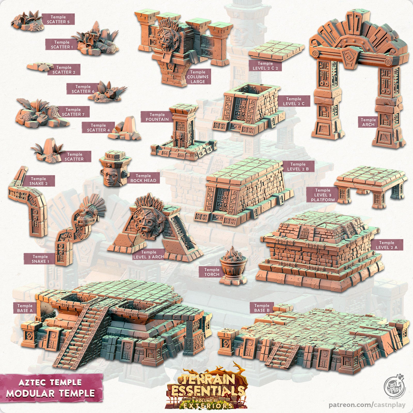 Modular Temple Aztec Terrain Set