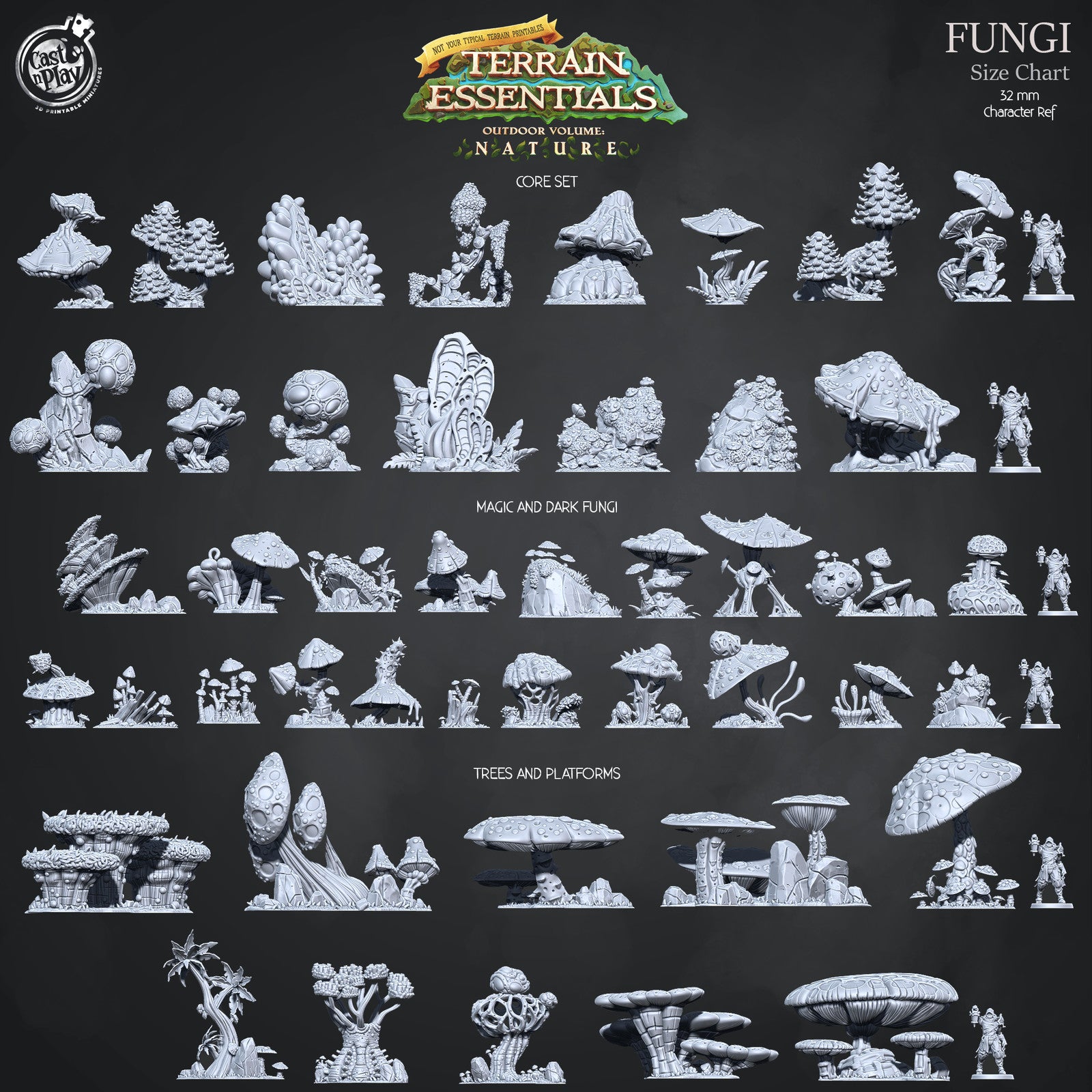Trees And Fungi Platforms Terrain Set