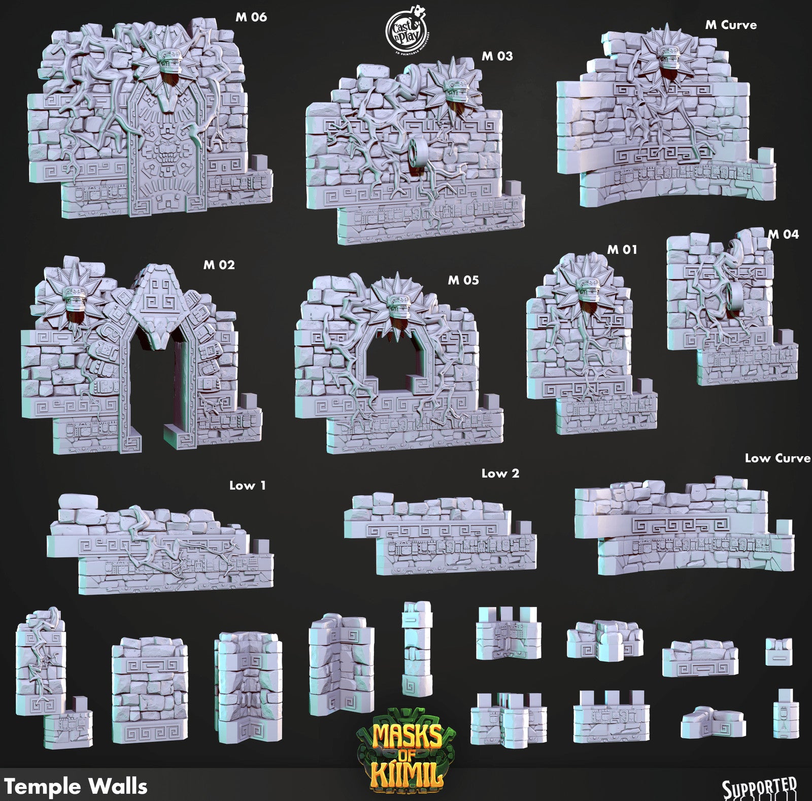 Temple Walls Masks of Kiimil Terrain Set