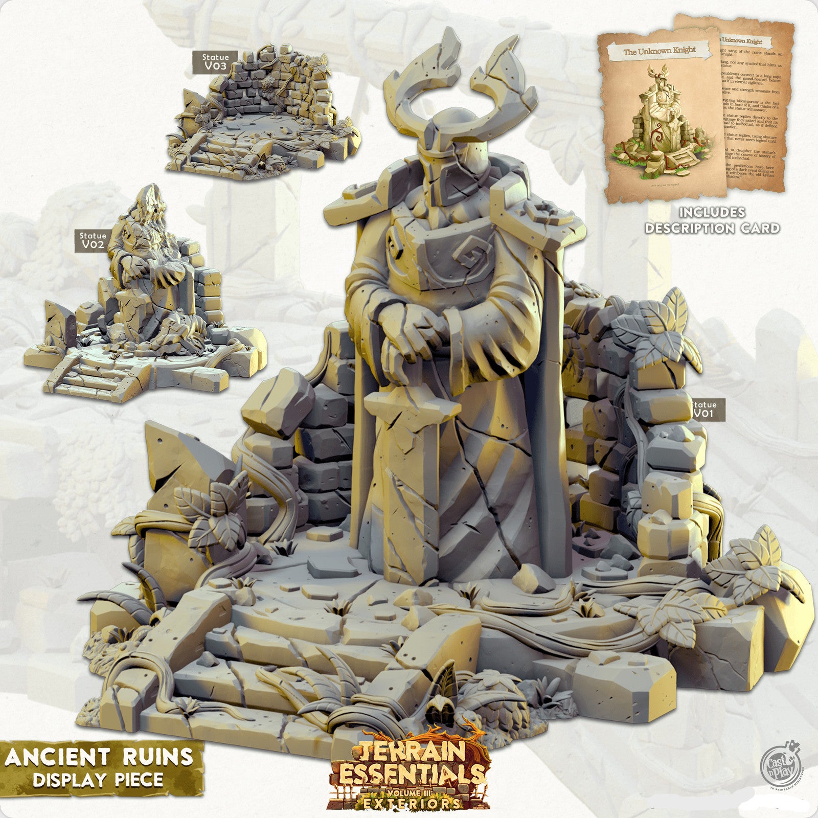 Ancient Ruins Display Statue