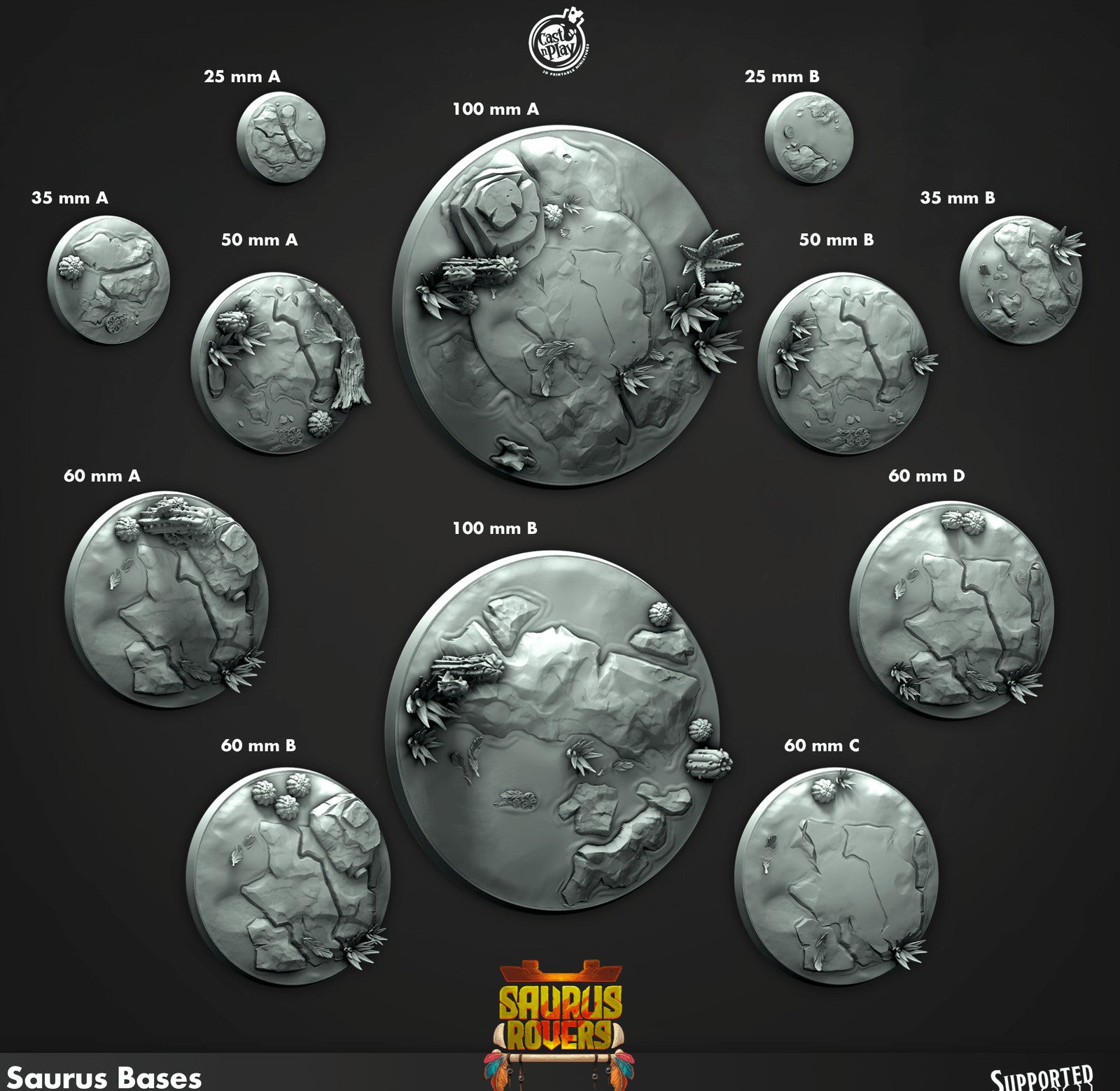Cast n Play Saurus Rovers Bases Set