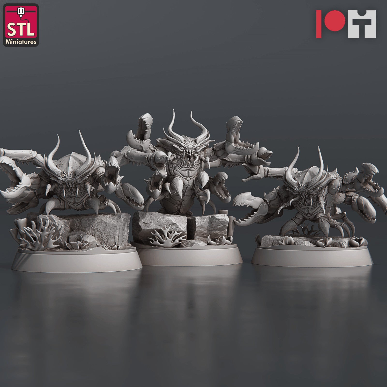 Never Dawn Dark Waters Crabs 28mm resin miniature set
