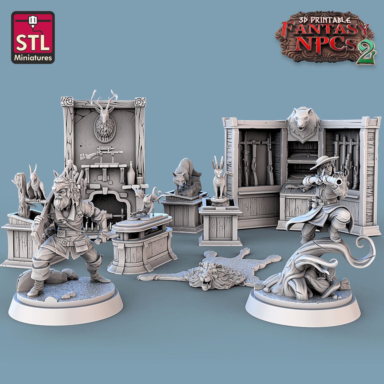 Trophy Hunter Set 3D printed 28mm miniature terrain