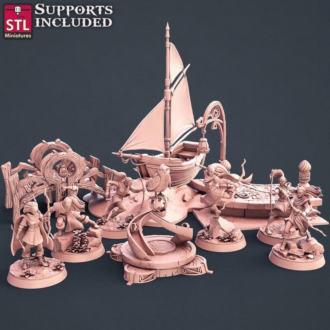 Elf Archers Set 3D printed 28mm miniatures