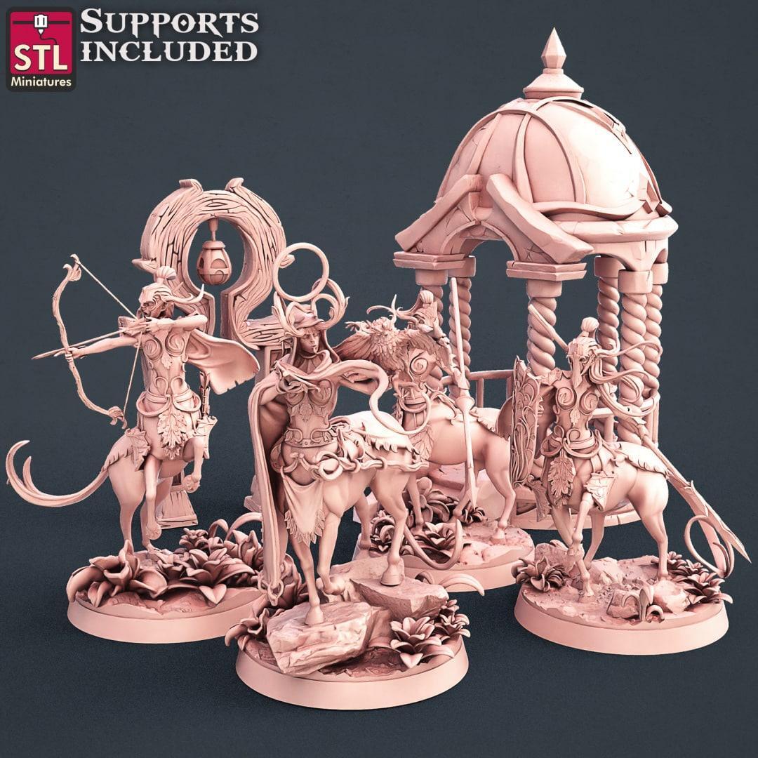 Elf Centaurs Set 3D printed 28mm miniatures