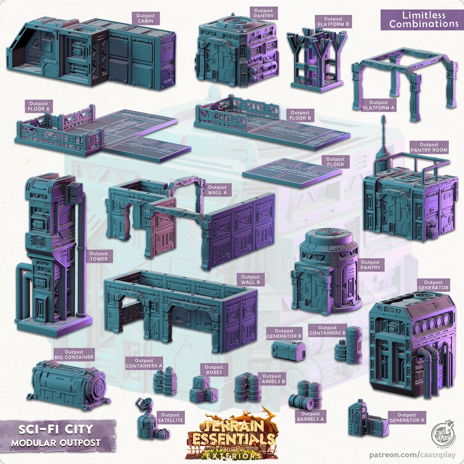 Modular Outposts Sci-Fi City Set