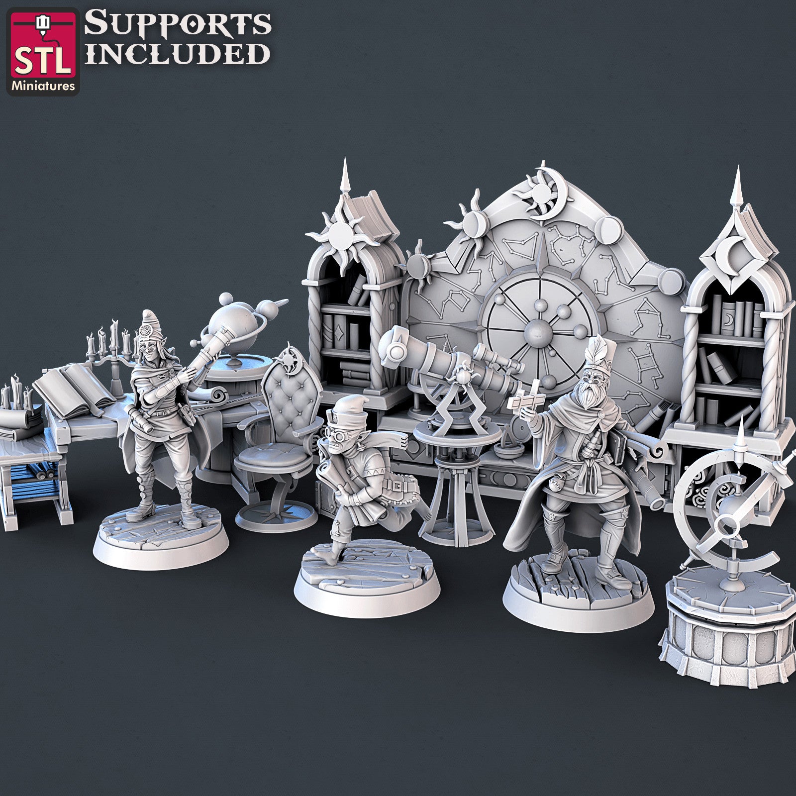 Astronomer Set 3D printed 28mm miniature terrain