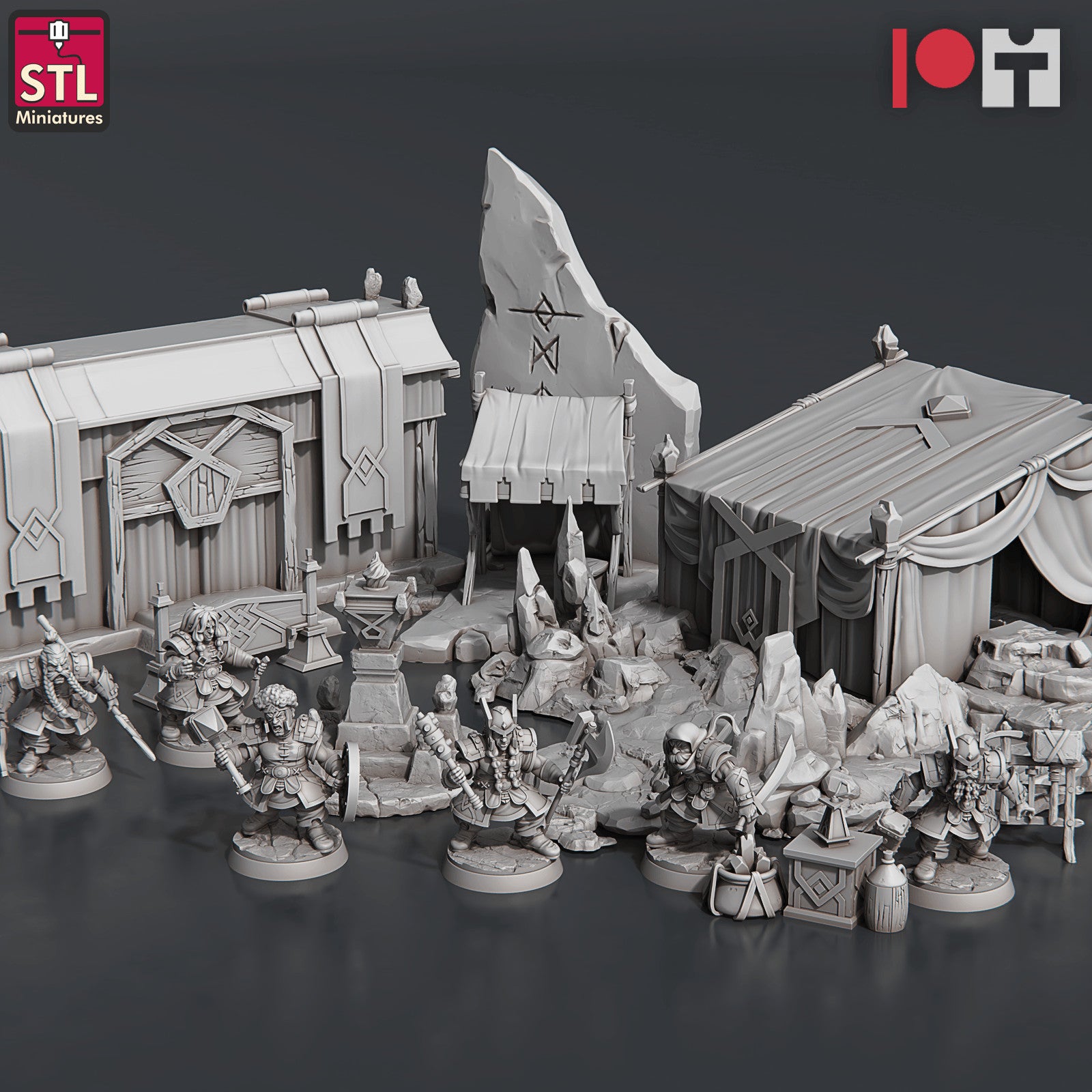 Dwarven Camp 28mm resin terrain set