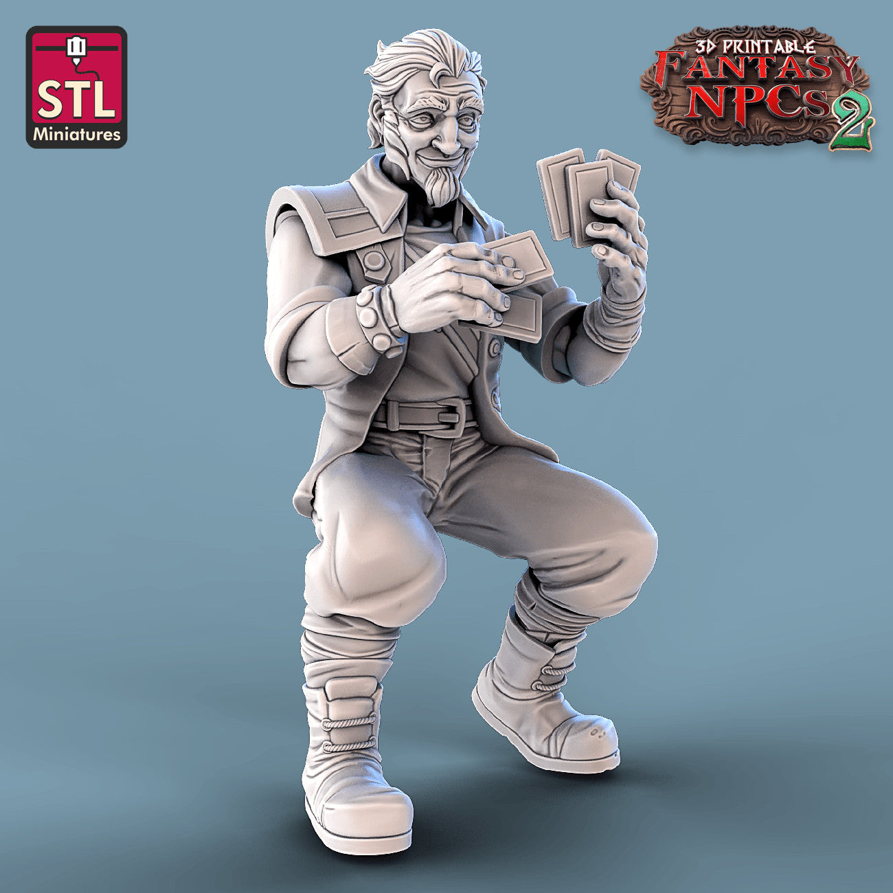 Card player figures miniatures